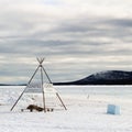 Icehotel in JukkasjÃÂ¤rvi is built of snow and ice from the Torne River Royalty Free Stock Photo