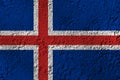 Icelan flag on the background texture. Concept for designer solutions Royalty Free Stock Photo