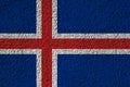 Icelan flag on the background texture. Concept for designer solutions Royalty Free Stock Photo