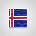 Iceland Abstract Flag Background