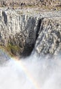 Tourists at Dettifoss. The waterfall is situated in VatnajÃÂ¶kull National Park in Northeast Iceland, and