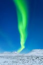 Iceland. Aurora Borealis. Northern lights and skies with stars. Nature. Scandinavian countries. Snow and ice on the mountains. Royalty Free Stock Photo