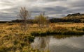 Iceland, autumn, incredible landscapes of the country, lake and rocks