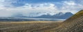 Iceland autumn tundra landscape near Haoldukvisl glacier, Iceland. Glacier tongue slides from the Vatnajokull icecap or Vatna Royalty Free Stock Photo