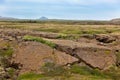 Iceland Caked Lava field landscape under a blue summer sky