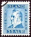 ICELAND - CIRCA 1935: A stamp printed in Iceland shows poet Matthias Jochumsson, circa 1935.