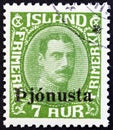 ICELAND - CIRCA 1936: A stamp printed in Iceland shows King Christian X, circa 1936.