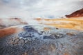 Iceland the Country of Vulcans, Hot Springs, Ice, Waterfalls, Unspoken Weather, Smokes, Glaciers, Strong Rivers Royalty Free Stock Photo