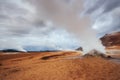 Iceland the Country of Vulcans, Hot Springs, Ice, Waterfalls, Unspoken Weather, Smokes, Glaciers, Strong Rivers Royalty Free Stock Photo