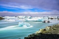 Iceland diamond beach with icebergs Royalty Free Stock Photo