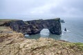 Iceland DyrhÃÂ³laey , Reynisfjara Beach, cliffs and characteristic stretch of sea