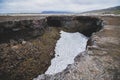 Iceland entrance to Surtshellir is a lava cave