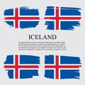 Iceland flag brush concept. Flag of Iceland grunge style banner background Royalty Free Stock Photo