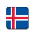 Iceland flag button icon isolated on white background