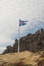 Iceland Flag in ÃÅ¾ingvellir National Park