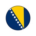 Bosnia and Herzegovina flag vector icon with yellow, white stars on blue background for Eastern Europe concepts. Royalty Free Stock Photo