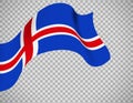 Iceland flag on transparent background