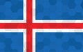 Iceland flag illustration. Futuristic Icelander flag graphic with abstract hexagon background vector. Iceland national flag Royalty Free Stock Photo