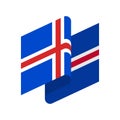 Iceland Flag isolated. Icelandic ribbon banner. state symbol