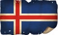 Iceland Flag On Old Paper