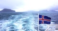 Iceland Flag at Sea