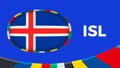 Iceland flag stylized for European football tournament qualification Royalty Free Stock Photo