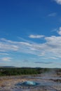 Iceland geyser site and Strokkur