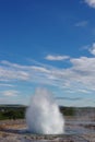 Iceland geyser site and Strokkur