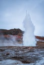 Geothermic Geysir Blowing in Iceland Royalty Free Stock Photo