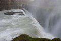 Iceland, Gullfoss waterfall. Captivating scene with rainbow of Gullfoss waterfall that is most powerful waterfall in Iceland and E Royalty Free Stock Photo