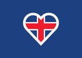 Iceland heart shape love symbol national flag country emblem Royalty Free Stock Photo