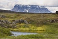 Iceland. Herdubreid Mountain. Highland region. F88 Road. Royalty Free Stock Photo