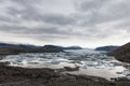 Iceland Ice and Lake. Mountain in Background. Hoffel. Icebergs. Landscape Royalty Free Stock Photo