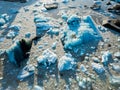 Iceland Iceberg at Jokulsarlon in Southern Iceland Drone Shot Arial View