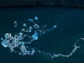 Iceland Iceberg at Jokulsarlon in Southern Iceland Drone Shot Arial View