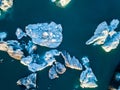 Iceland Iceberg at Jokulsarlon in Southern Iceland Drone Shot Arial View