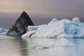 Iceland: Icebergs in a calm glacier lake