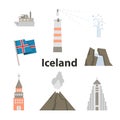 Iceland icon set