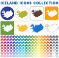 Iceland icons collection. Royalty Free Stock Photo
