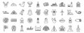 Iceland icons set outline vector. North island polar Royalty Free Stock Photo