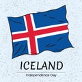 Iceland independence day greeting card