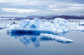 Iceland, Jokulsarlon lagoon, Beautiful landscape picture of icelandic glacier lagoon bay.