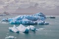 Iceland, Jokulsarlon Lagoon, Turquoise icebergs floating in Glacier Lagoon on Iceland Royalty Free Stock Photo