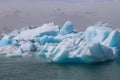 Iceland, Jokulsarlon Lagoon, Turquoise icebergs floating in Glacier Lagoon on Iceland Royalty Free Stock Photo