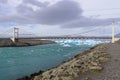 Iceland, Jokulsarlon Lagoon, Turquoise icebergs floating in Glacier Lagoon on Iceland Royalty Free Stock Photo