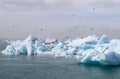 Iceland, Jokulsarlon Lagoon, Turquoise icebergs floating in Glacier Lagoon on Iceland Royalty Free Stock Photo