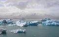 Iceland, Jokulsarlon Lagoon, Turquoise icebergs floating in Glacier Lagoon on Iceland Royalty Free Stock Photo