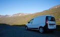 A small camper on the road in Iceland, the first big tourist season since the Corona-lockdown of 2020