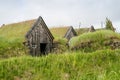 Iceland, 2008, June, Very old traditional Icelandic buildings with grass on the roof