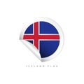 Iceland Label Flags Vector Template Design